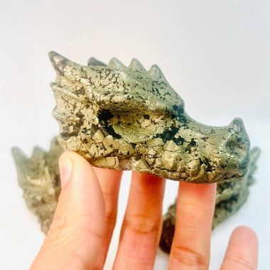 Pyrite Crystal Dragon Head 202 grams | 8cm - Ai NeGifts & Crystals