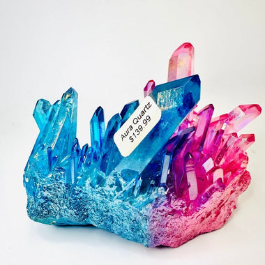 Rainbow Aura Quartz Cluster | Radiate Vibrant Energy and Harmony 497 grams - Ai NeGifts & Crystals