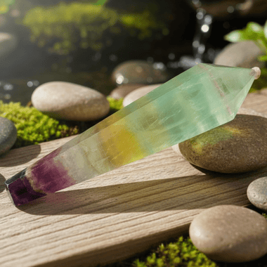 Rainbow Fluorite Wand 107 grams - Ai Ne