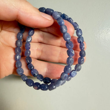 RARE - Genuine Tanzanite Nugget Shape Precious Stone Crystal Bracelet 8mm - Ai NeJewellery