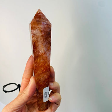Red Quartz Hematiod Crystal Palm Stone 204 grams 16.5 cm - Ai Ne