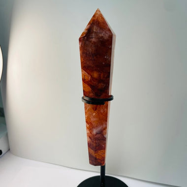 Red Quartz Hematiod Crystal Palm Stone 204 grams 16.5 cm - Ai Ne