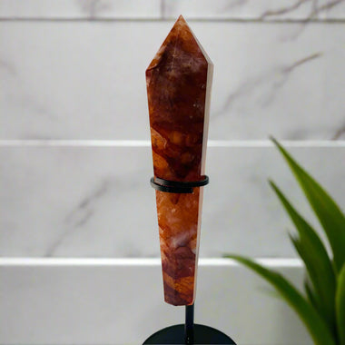 Red Quartz Hematiod Crystal Palm Stone 204 grams 16.5 cm - Ai Ne