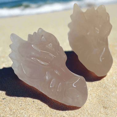 Rose quartz Dragon Head Carving - Ai NeGifts & Crystals