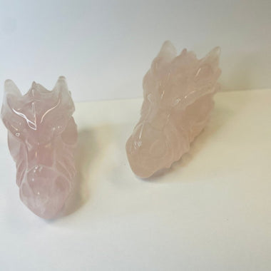 Rose quartz Dragon Head Carving - Ai NeGifts & Crystals