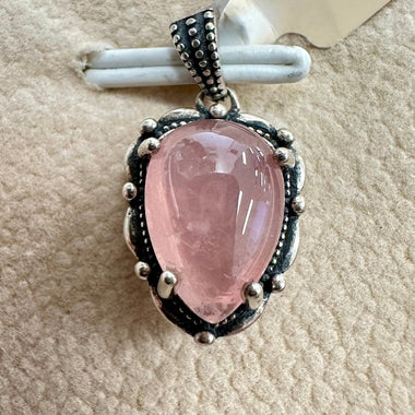 Rose Quartz Sterling Silver Crystal Pendant - Ai NeGifts & Crystals