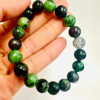 RUBY Zoisite Gemstone Crystal Bracelet 10mm - Ai NeJewellery