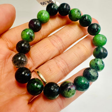 RUBY Zoisite Gemstone Crystal Bracelet 10mm - Ai NeJewellery