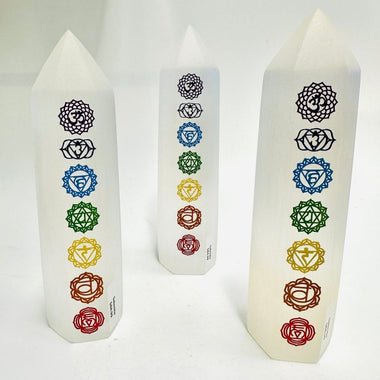 Selenite Chakra Tower 15cm | 345 grams - Ai NeDefault Category
