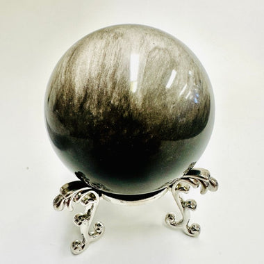 Silver Obsidian Crystal Sphere 7 cm - Ai NeGifts & Crystals