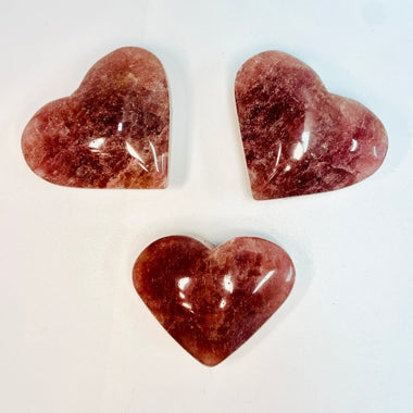 Strawberry Quartz Crystal Heart - Ai NeJewellery