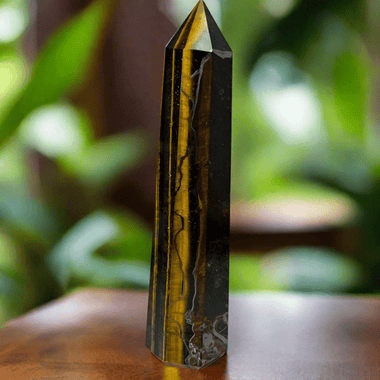 Tiger Eye Crystal Point / Tower 18.5 cm| Abundance and Protection - Ai Ne