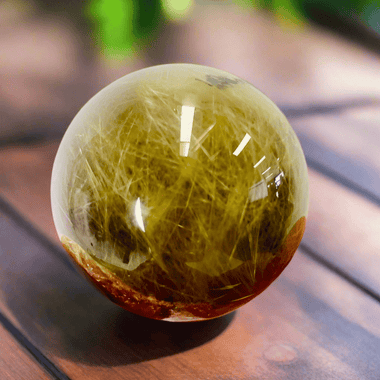 Very RARE! Garden Quartz / Lodolite / Phantom Quartz Crystal Sphere with Rutile 96 grams 4.3cm - Ai NeDefault Category