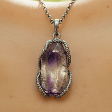 Very Rare!! Stunning Super 7 Pendant in 925 Silver 22mm x 12mm - Ai Ne
