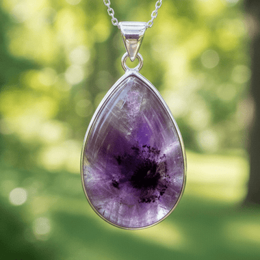 Very Rare!! Stunning Traphiche Amethyst Pendant in 925 Silver 25mm x15mm - Ai Ne