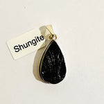 Authentic Shungite 925 Sterling silver Crystal Pendant Drop Shape - Ai Ne