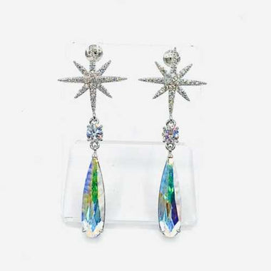 925 Sterling silver Swarovski Crystal Earrings North Star Crystal AB - Ai NeDefault Category