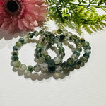 Genuine Crystal Gemstone Moss Agate Bracelet