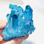 Genuine Mystic Aura Aqua Quartz Cluster Crystal Points 7x6cm - Ai Ne