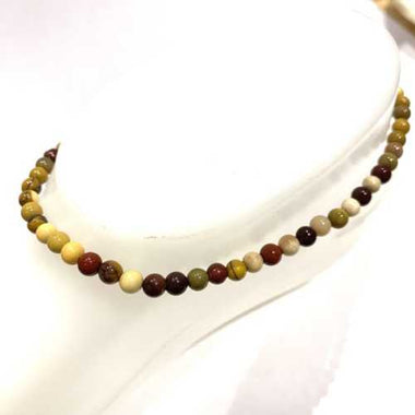 Mookaite Crystal Gemstone Anklet -Size Round 4mm - Ai NeJewellery