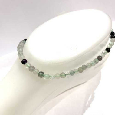 Rainbow Fluorite Crystal Gemstone Anklet -Size Round 4mm - Ai NeJewellery