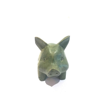 Hand Carved Hibiscus Wood - Sitting Pig - Ai Ne