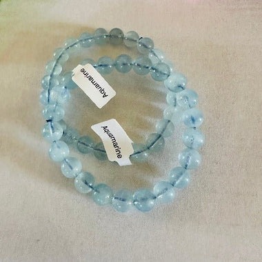 "AAA" Aquamarine Crystal Bracelet 8mm - Ai Ne