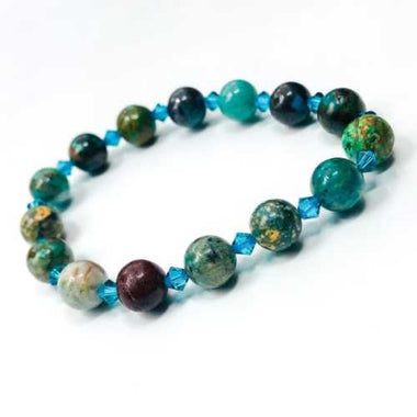 Chrysocolla / Swarovski Gemstone Bracelet size 8mm - Ai NeDefault Category