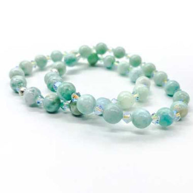 LARIMAR Gemstone / Swarovski Crystals Bracelet size 8mm - Ai NeJewellery