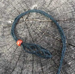Navy Blue Eco-Friendly 100% Linen Cord Bead Necklace Interchangable / Adjustable Macrame Hemp Crystal Pendant Pouch Net Necklace - Ai NeDefault Category