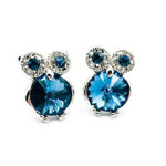 925 Sterling Silver Swarovski Crystal Owl Earrings Multi colour - Ai NeDefault Category