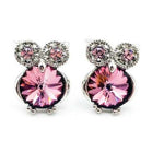 925 Sterling Silver Swarovski Crystal Owl Earrings Multi colour - Ai NeDefault Category