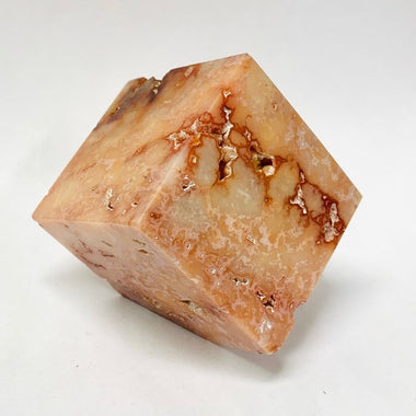 Pink Carnelian Crystal Cube - 6cm - Ai Ne