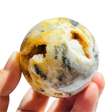 RARE! Indonesian Zebra Druzy Crystalised Agate Sphere 5cm - Ai NeDefault Category