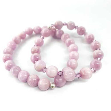 RARE! Madagascar Kunzite Gemstone / Swarovski Crystals Bracelet size 8mm - Ai NeJewellery