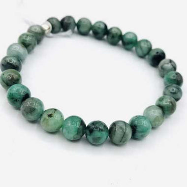 RARE! Real Emerald Crystal Gemstone Bracelet size 7mm - Ai NeJewellery