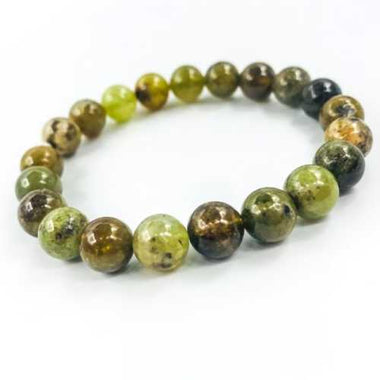 RARE! Tsavorite ( Green Garnet ) Gemstone / Swarovski Crystals Bracelet size 8mm - Ai NeJewellery