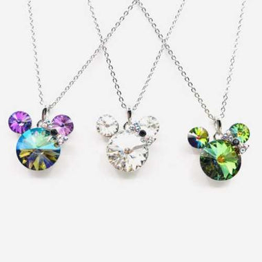 Rhodium Plated Swarovski Pendant Necklace Mickey Mouse Disney - Ai NeDefault Category