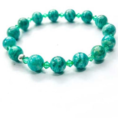 Russian Amazonite / Swarovski Gemstone Bracelet size 8mm - Ai NeDefault Category