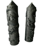 Shungite Crystal Dragon Carving Round Tower - 10cm - Ai Ne