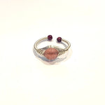 Silver Plated Wire Wrapped Crystal Rings - Ai Ne