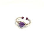 Silver Plated Wire Wrapped Crystal Rings - Ai Ne