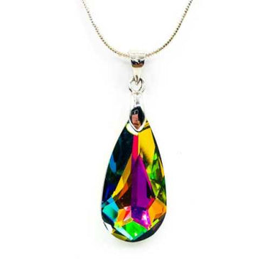 Sterling silver Swarovski Pendant Faceted Tear Drop Vitrail Medium - Ai NeDefault Category