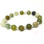 Swarovski Crystals / Green Yellow Jade Gemstone Bracelet size 8mm - Ai NeJewellery