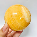 Yellow Calcite Crystals Sphere 6cm - Ai Ne