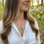 18kt White Gold Plated Swarovski Crystal Pendant Diamonte Round Bezel vitrail Medium - Ai NeDefault Category