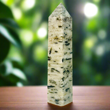 Green Tourmaline Crystal Tower 490 grams | 15 cm