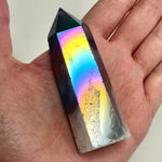 Aura Moss Agate Crystal Point 85 grams | 8cm