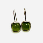 925 Sterling Silver Blue Jade Square Crystal Earring | Harmony Prosperity Protection - Ai NeDefault Category