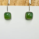925 Sterling Silver Blue Jade Square Crystal Earring | Harmony Prosperity Protection - Ai NeDefault Category
